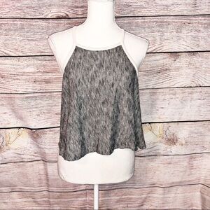 Zara Knit Black and White Cropped Flowy Tank Top Size S